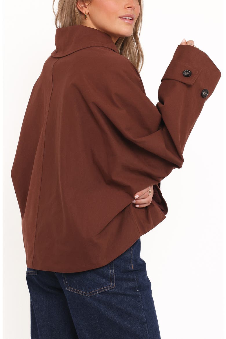 Notion Cotton Twill Crop Trench Coat, Alternate, color, ESPRESSO
