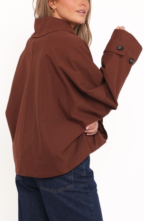 Petal And Pup Petal & Pup Notion Cotton Twill Crop Trench Coat In Brown