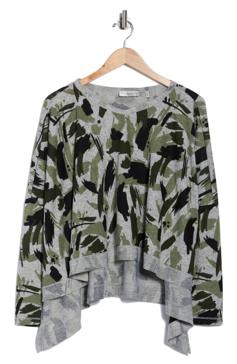 PATRIZIA LUCA Print Boxy Top, Alternate, color, Olive