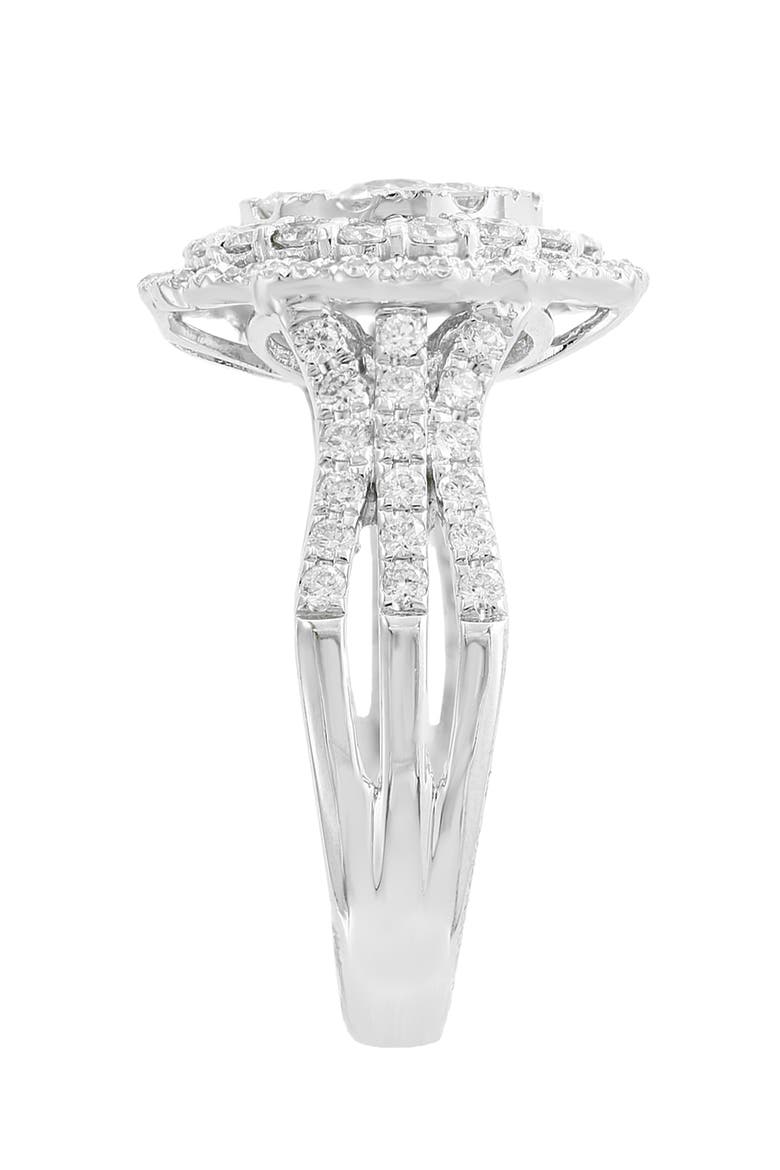 Sterling Silver Radiant Bloom Diamond Ring, Alternate, color, Metallic Silver