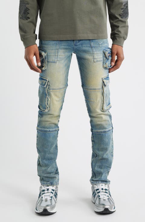 Slate Cargo Skinny Jeans (Muddy Sky)