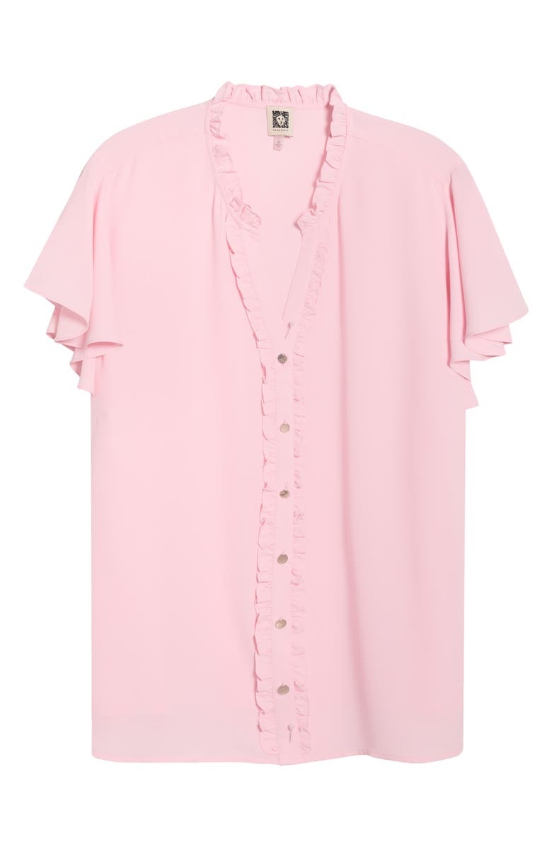 AK ANNE KLEIN Mini Ruffle Trim Top, Alternate, color, Peony Pink