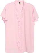 AK ANNE KLEIN Mini Ruffle Trim Top