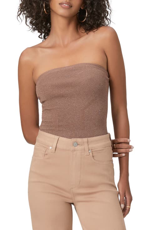 Metallic Sweater Tube Top
