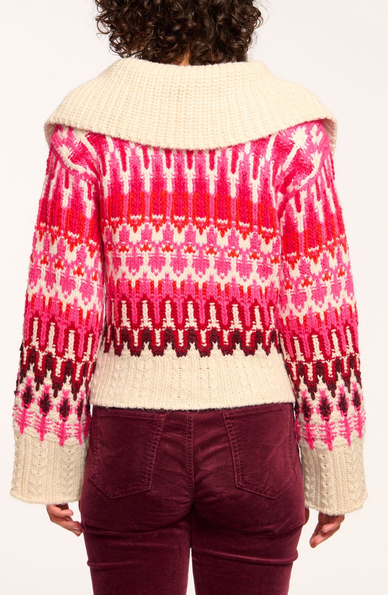 Ramy Brook Augustus Sweater, Alternate, color, Magenta Combo Fairisle