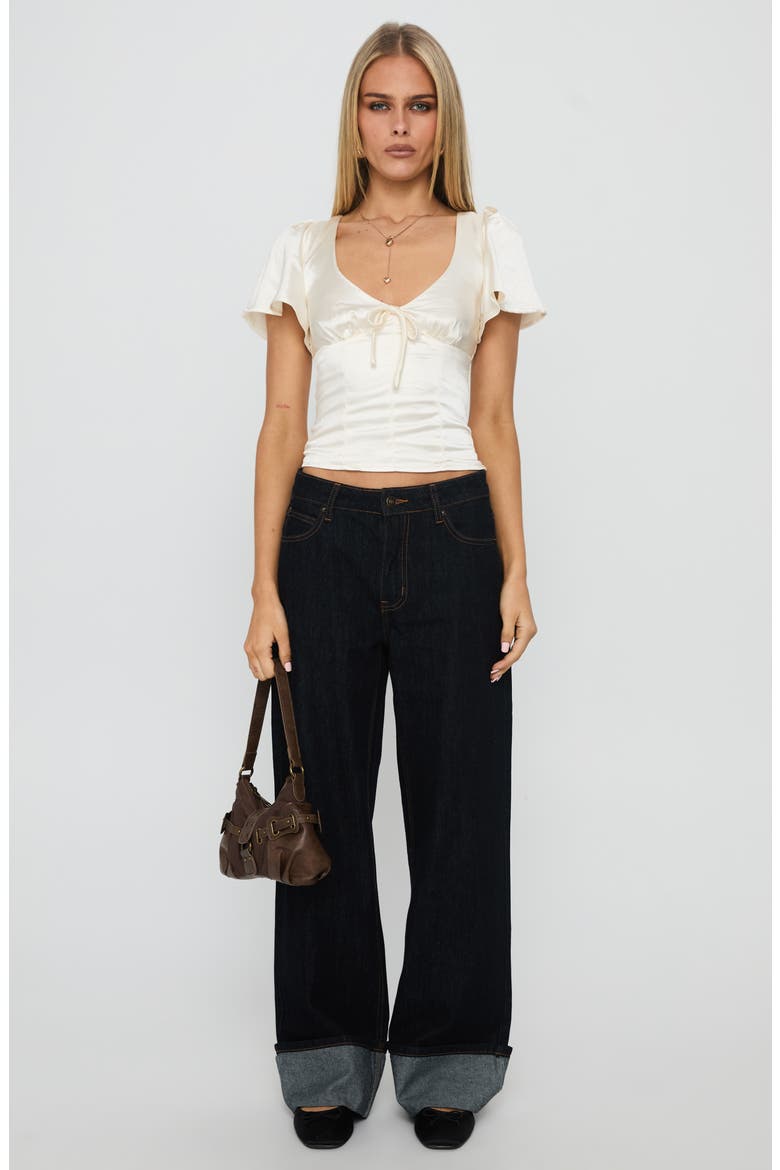 Sun Will Rise Crop Satin Top, Alternate, color, CREAM