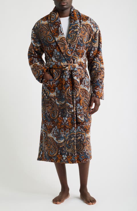 High Note Skull Print Plush Shawl Robe