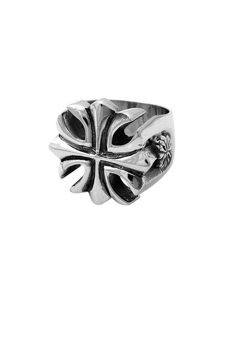 King Baby Studio Gothic Cross Ring, Main, color, Silver