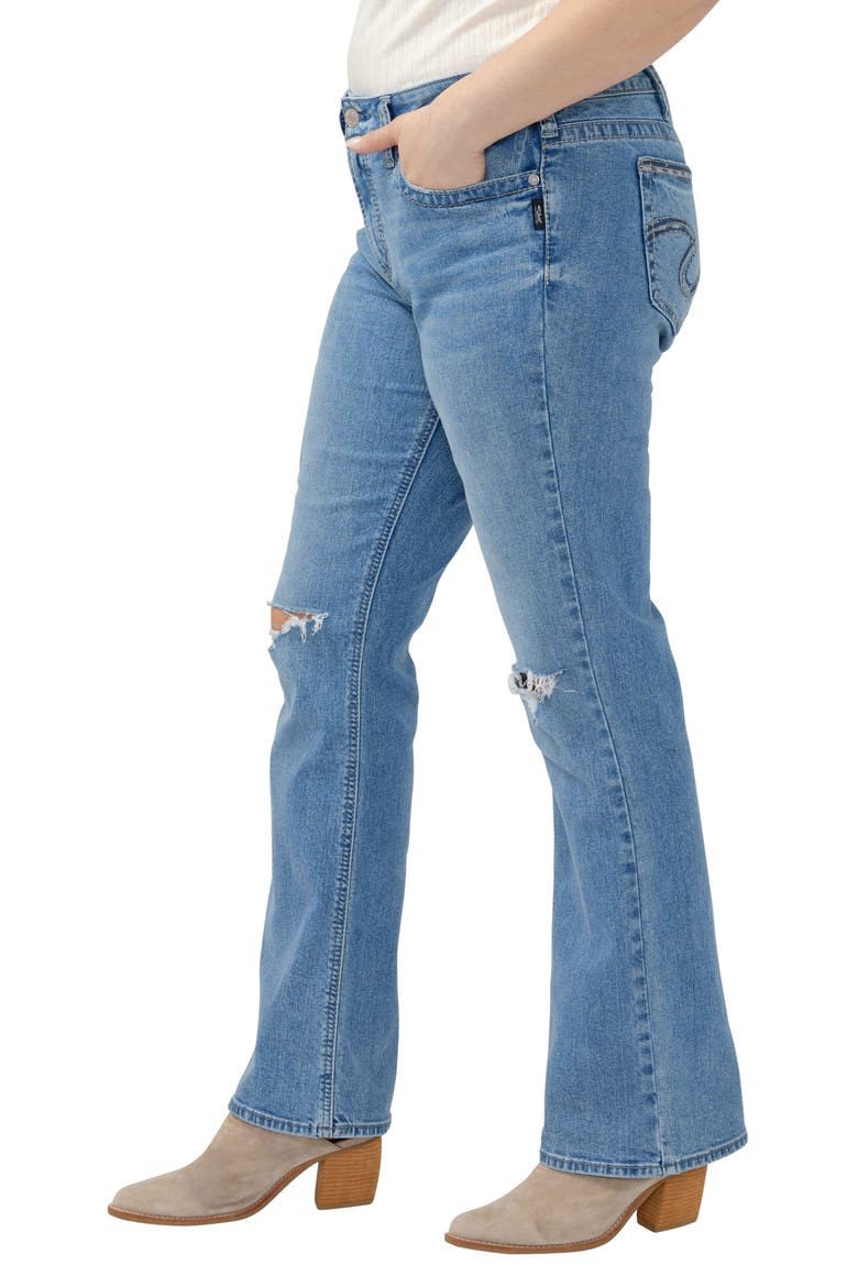 Suki Curvy Ripped Mid Rise Bootcut Jeans, Alternate, color, BLUEBELLE