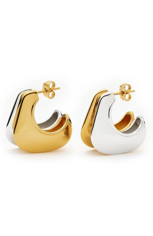 Missoma Mixed Metal Hoop Earrings in Mixed Gold  product