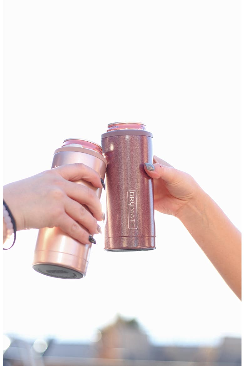 Hopsulator Slim Can Cooler, Alternate, color, GLITTER MERLOT