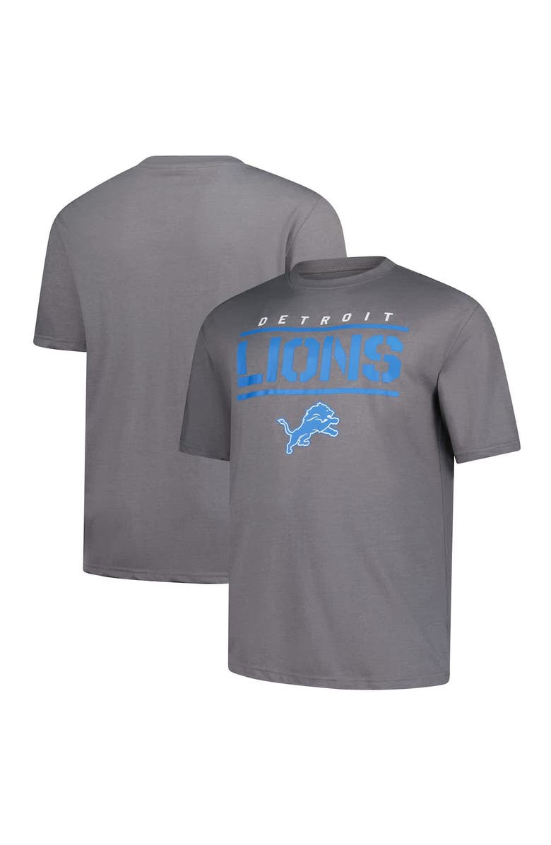 FANATICS Men's Fanatics Heather Gray Detroit Lions Big & Tall Top Notch T-Shirt, Alternate, color,