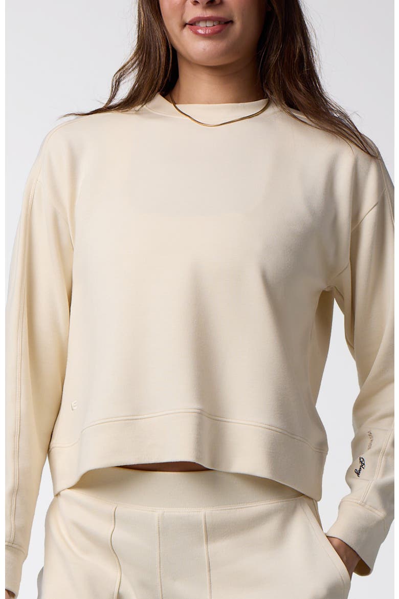 Women's Active Lifestyle You Know You Play Cropped Crew Sweatshirt, Alternate, color, Ivory