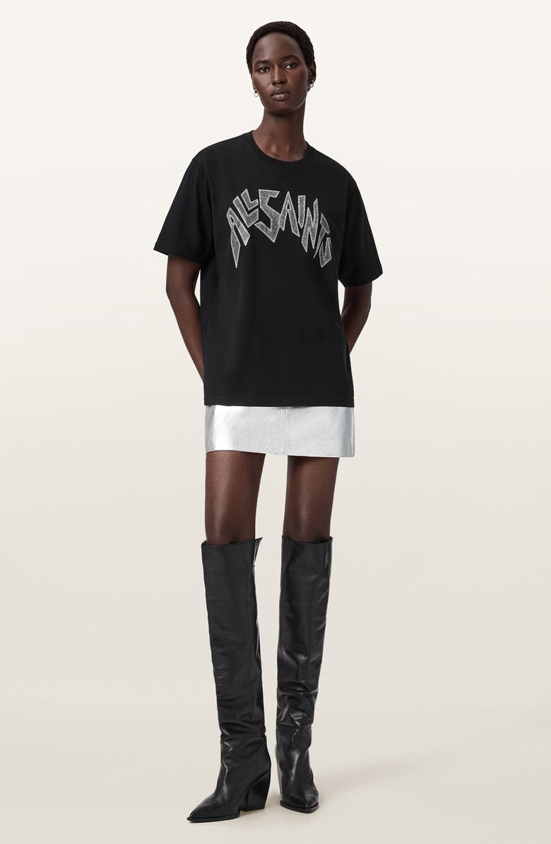 AllSaints Zinc Boyfriend T-Shirt, Alternate, color, Black