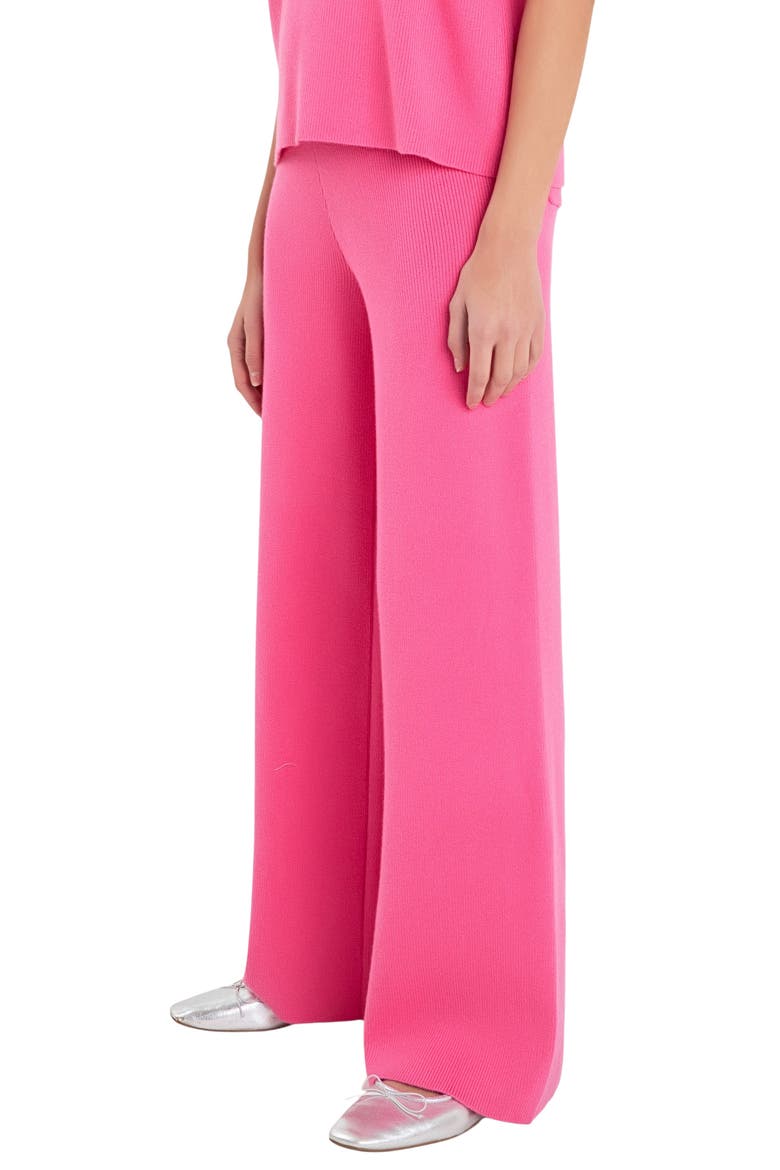 Flare Leg Sweater Pants, Alternate, color, PINK