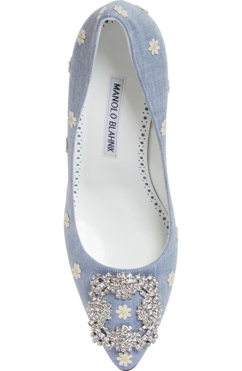 Manolo Blahnik Hangisi Crystal Buckle Pump, Alternate, color, Blue Multi