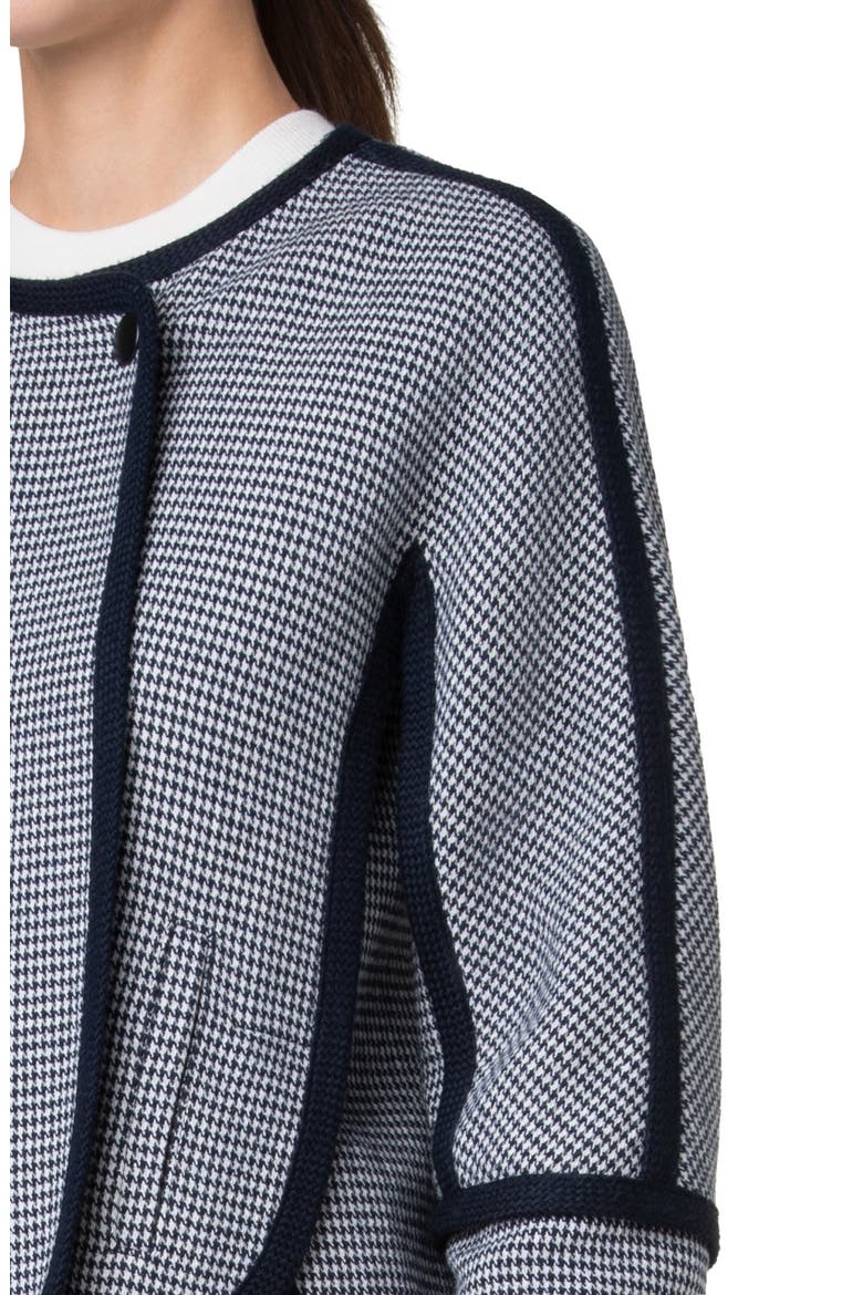 Houndstooth Double Face Jacket, Alternate, color, CREAM-NAVY
