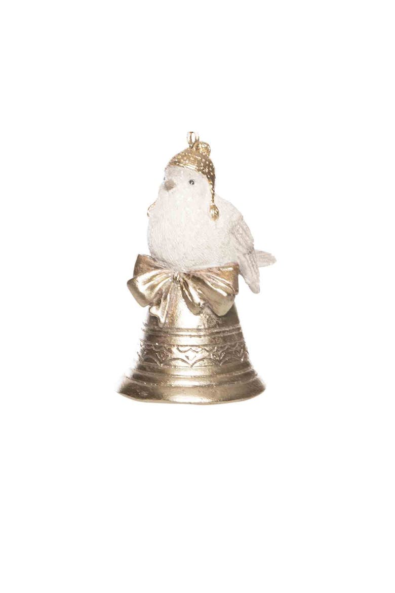 Champagne & White Bird Bell Ornament, Alternate, color, Silver
