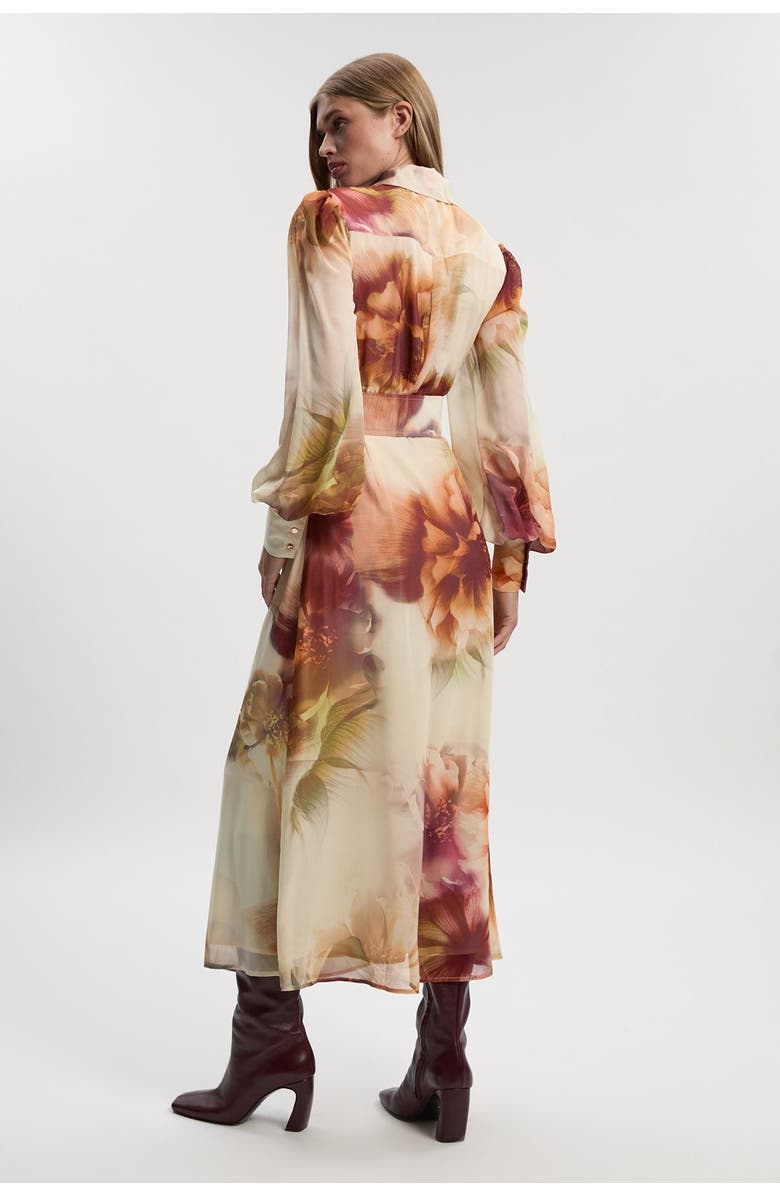 Karen Millen Floral Belted Woven Shirt Dress, Alternate, color, Floral