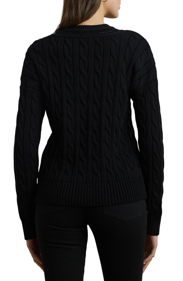 Lauren Ralph Lauren Pointelle & Cable Knit Cricket Sweater, Alternate, color, 