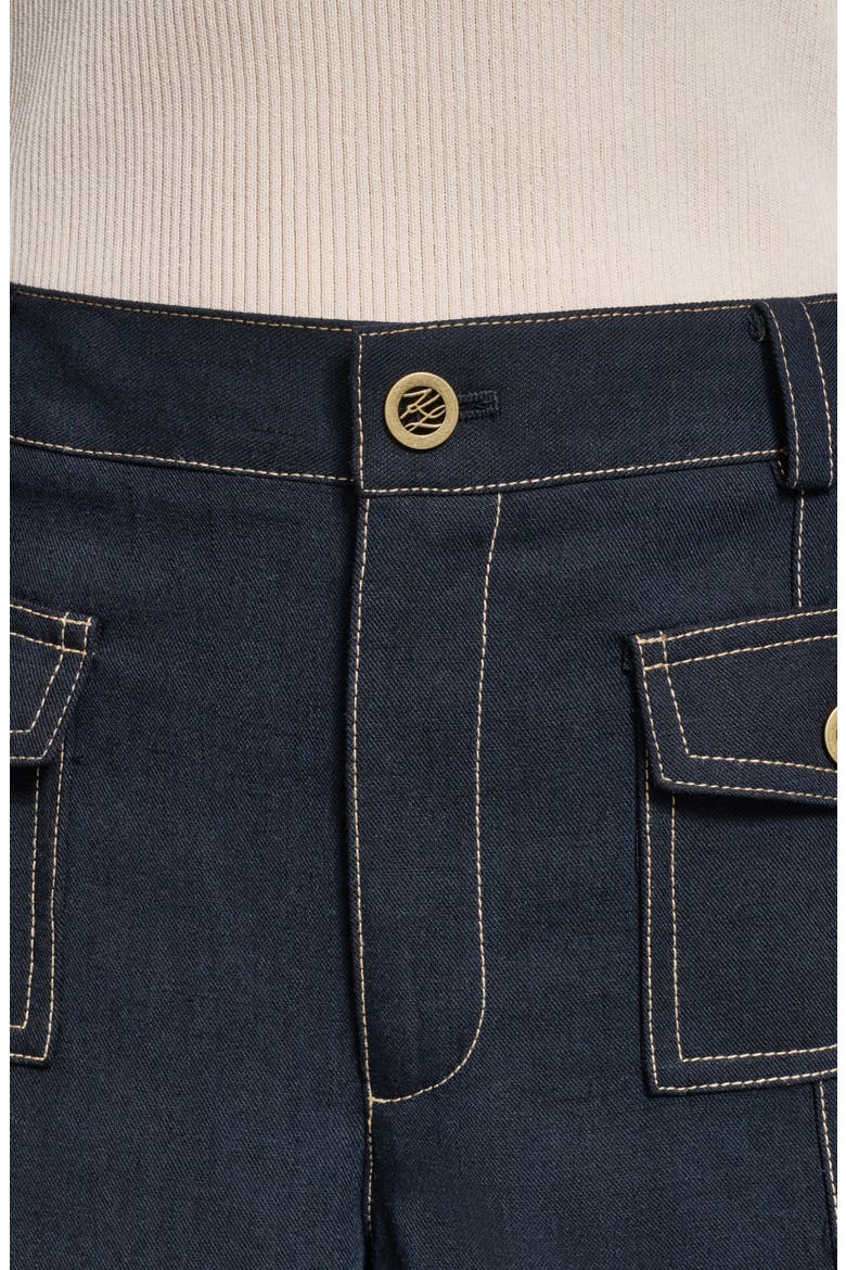 Seam Detail High Waist Suiting Pants, Alternate, color, MIDNIGHT NAVY