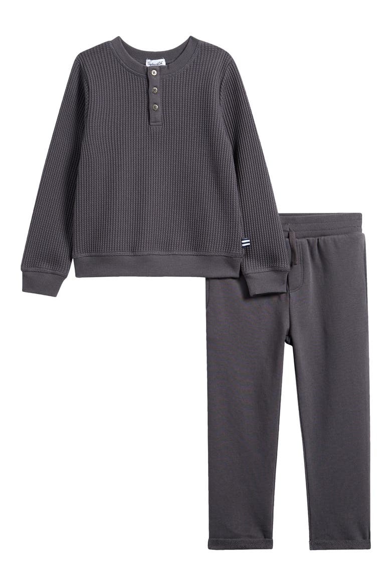Kids' Perry Thermal Henley & Joggers Set, Main, color, FLINT GREY