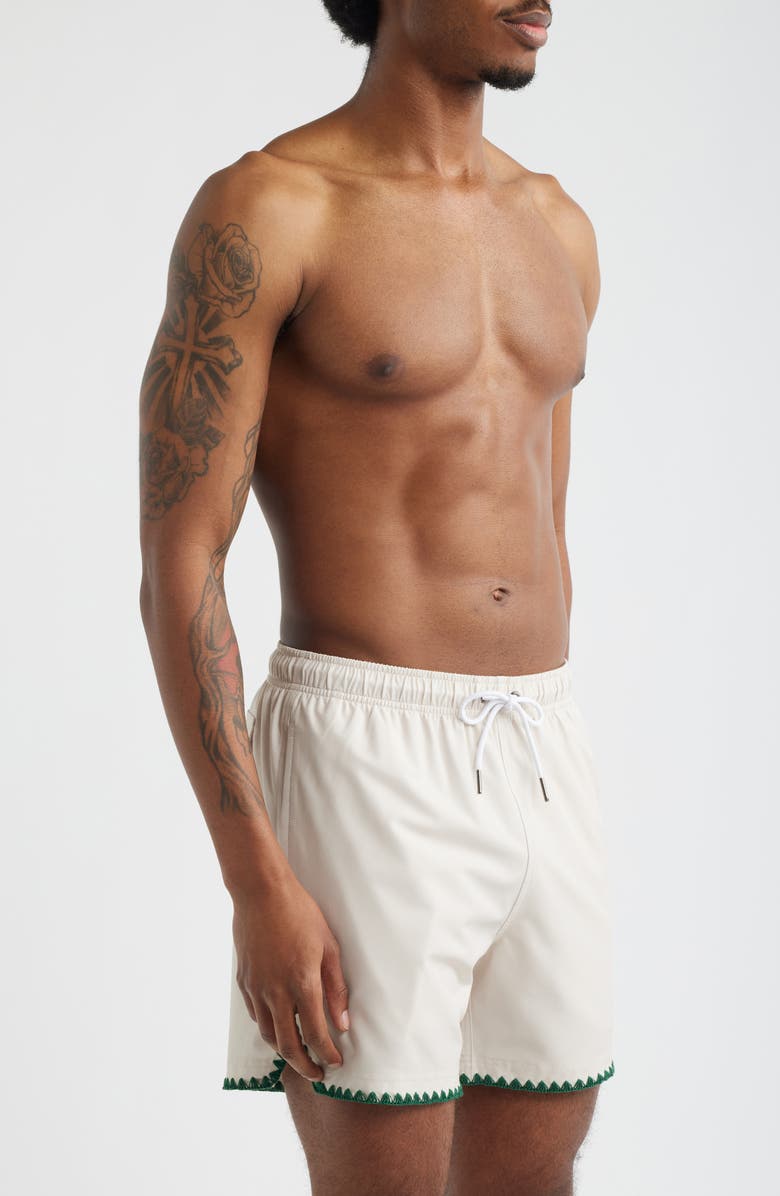 MAVRANS Golf Ball Stitch Swim Trunks, Alternate, color, White