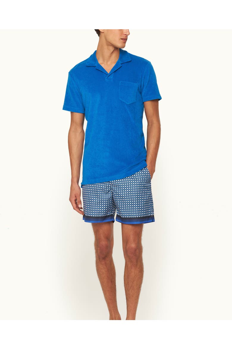 Terry Towelling Tailored Fit Towelling Polo Shirt, Main, color, NOVA BLUE