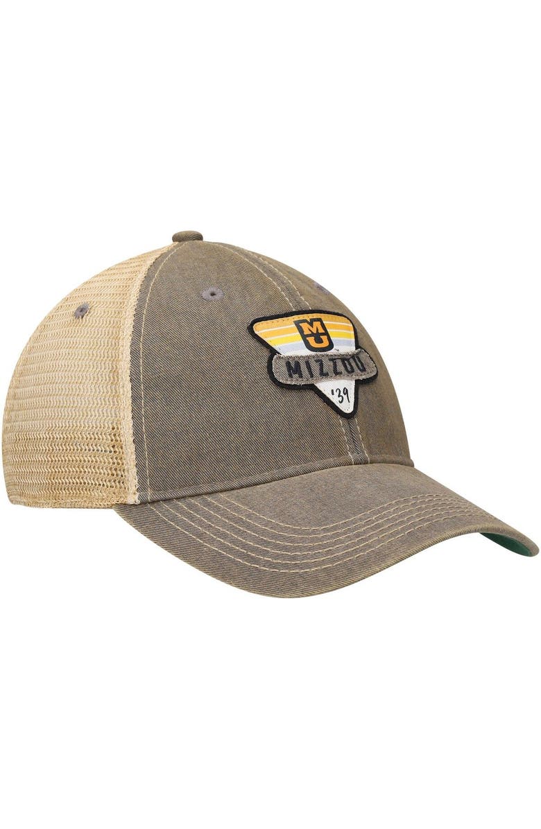 LEGACY ATHLETIC Men's Gray Missouri Tigers Legacy Point Old Favorite Trucker Snapback Hat, Alternate, color,