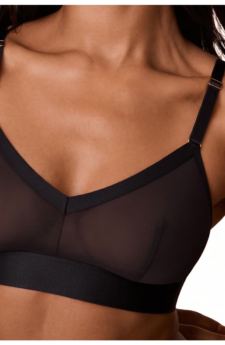 Harper Wilde Comfort Mesh Triangle Bralette, Alternate, color, Black