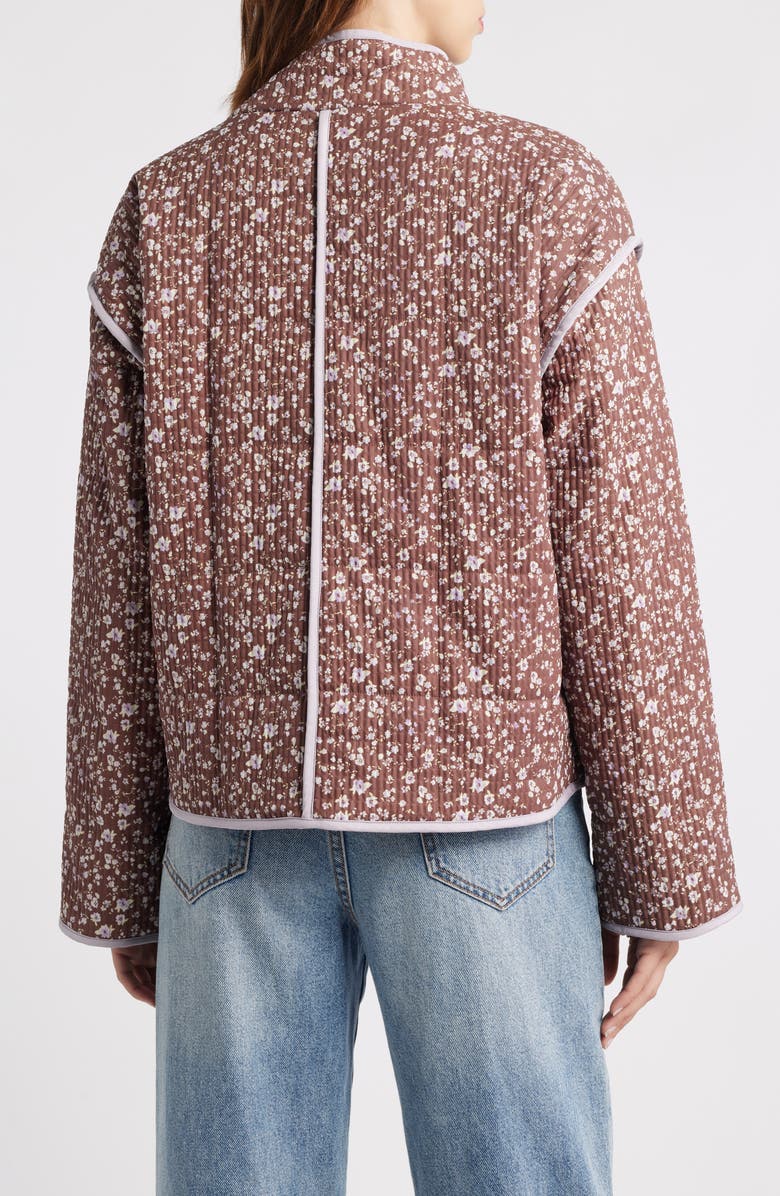 Thread & Supply Floral Quilted Jacket, Alternate, color, Brown Combo