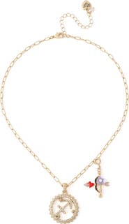 Betsey Johnson Gemini Charm Pendant Necklace