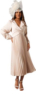 Coast Petite Pleat Skirt Midi Dress