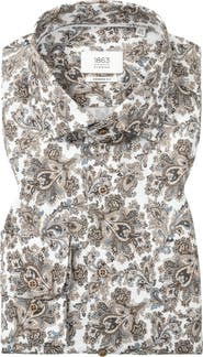 1863 by Eterna Modern Fit Paisley Non-Iron Cotton Dobby Dress Shirt