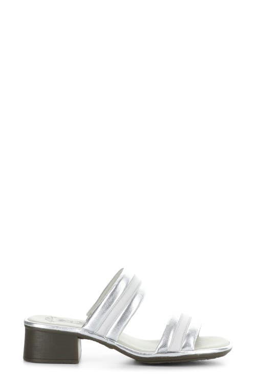 Fly London Eity Block Heel Sandal In Silver/white