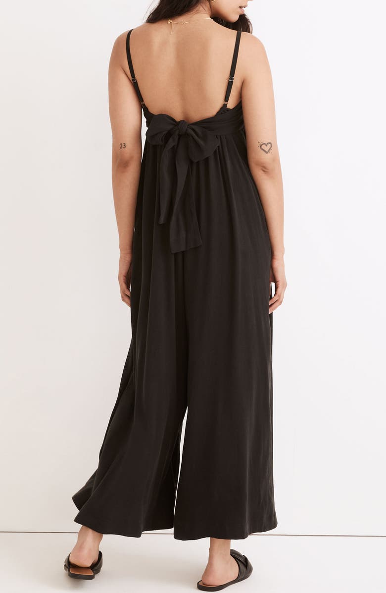 Madewell Tie-Back Wide-Leg Jumpsuit, Alternate, color, 