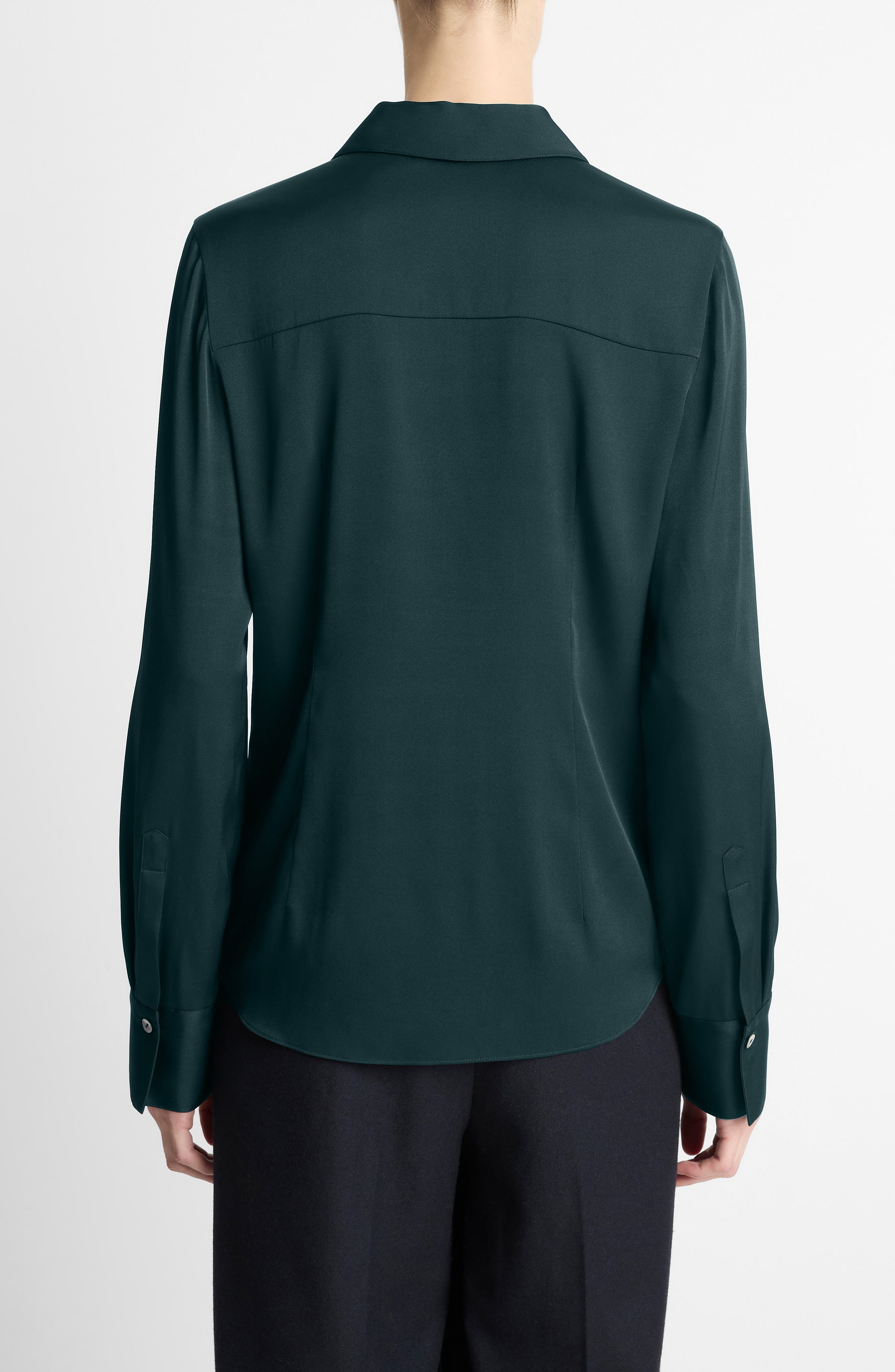 Slim Fit Silk Blend Button-Up Shirt - image 2
