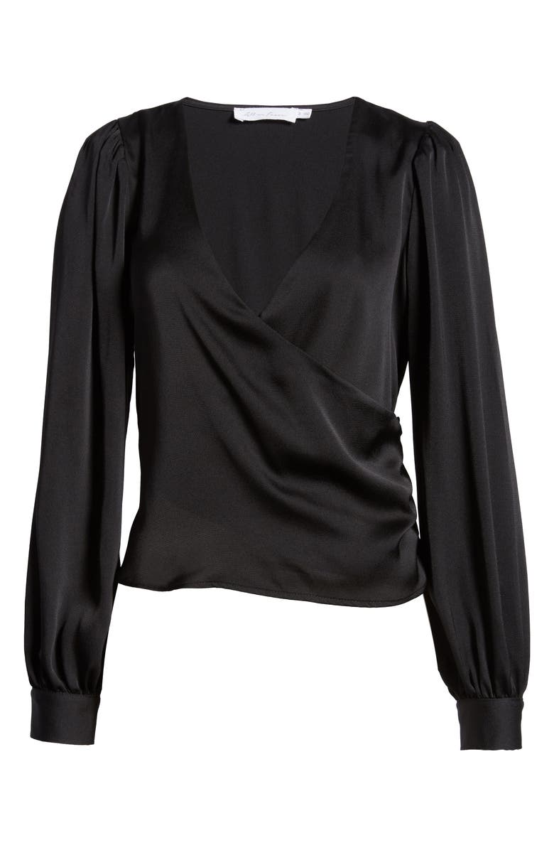 All in Favor Long Sleeve Faux Wrap V-Neck Top, Alternate, color, 