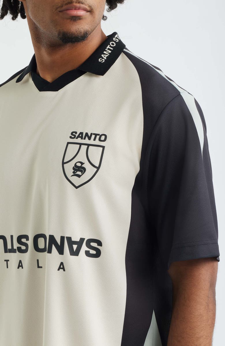 SANTO STUDIO Shield Club Jersey Polo, Alternate, color, Cream