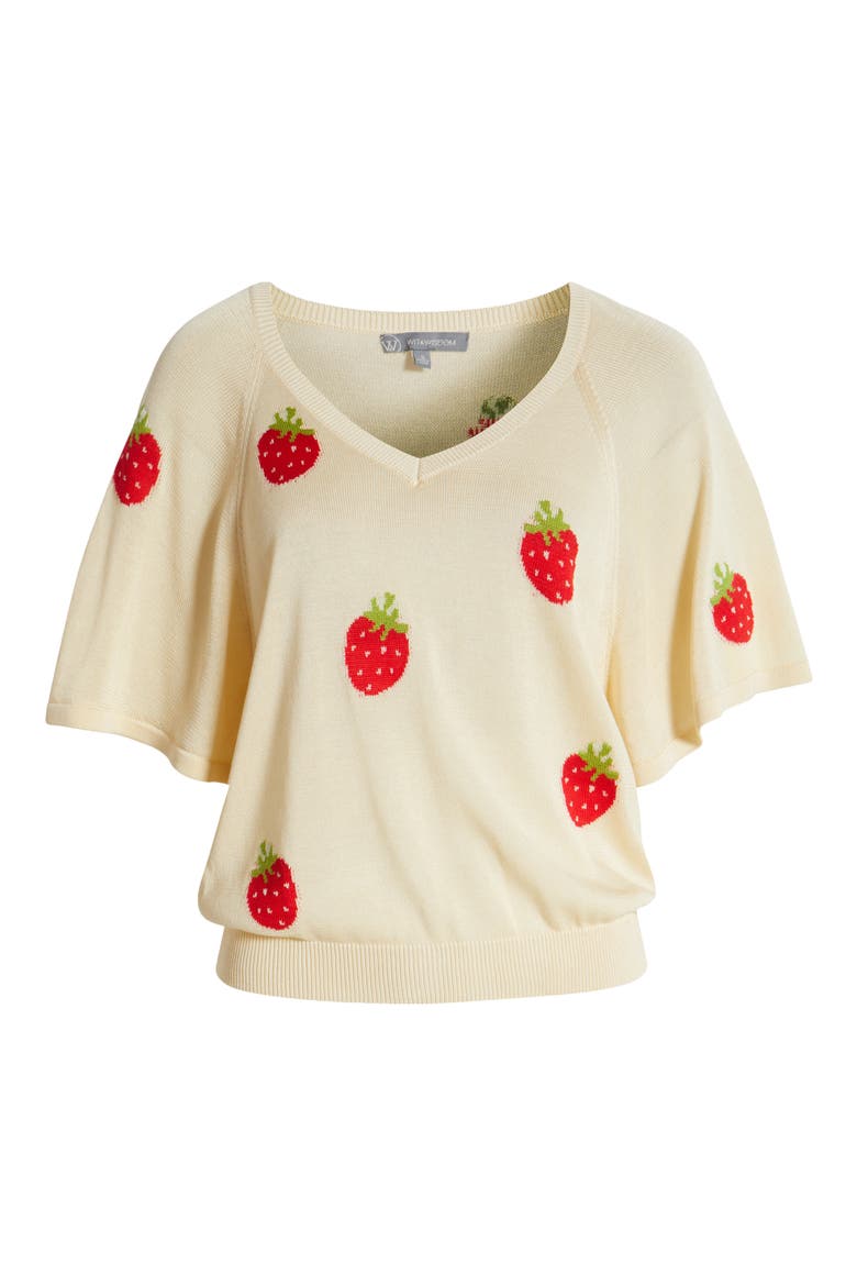 V-Neck Batwing Sweater, Alternate, color, PALE OAK