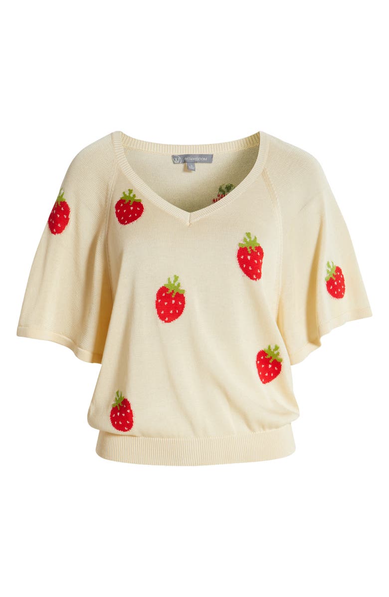 Wit & Wisdom V-Neck Batwing Sweater, Alternate, color, Pale Oak