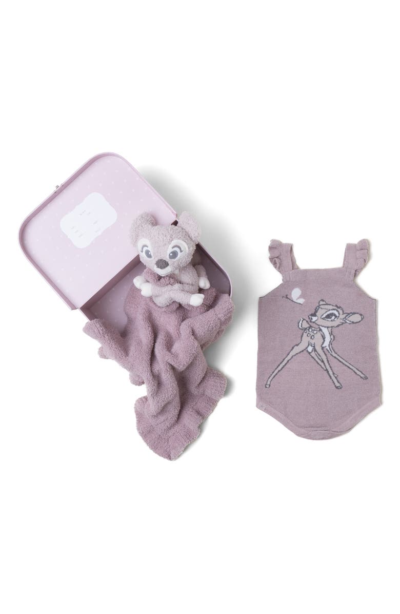 Barefoot Dreams<sup>®</sup> x Disney<sup>®</sup> Bambi CozyChic Ultra Lite<sup>™</sup> Bodysuit, Blanket Buddy & Keepsake Luggage Box Set, Alternate, color, Faded Rose Multi