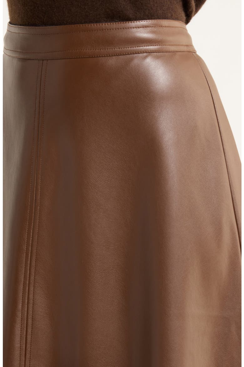 Faux Leather A-Line Midi Skirt, Alternate, color, PINE FORREST 276
