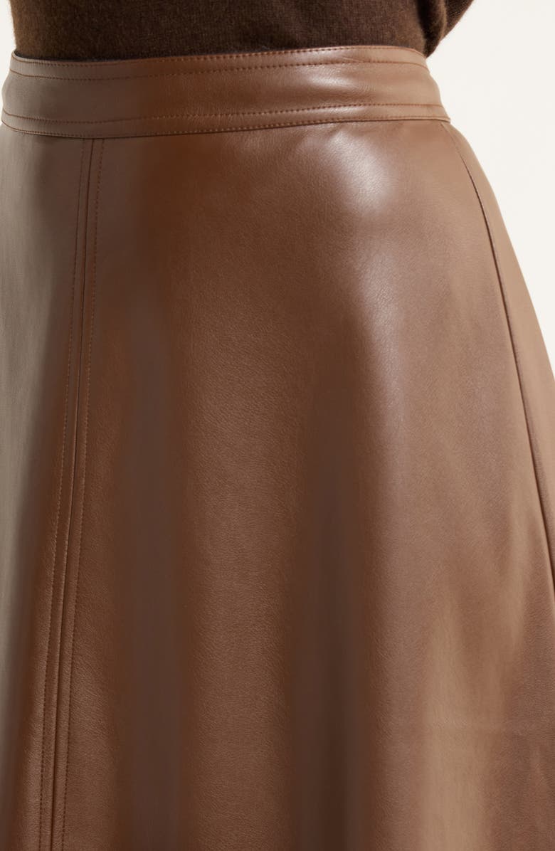 Vince Camuto Faux Leather A-Line Midi Skirt, Alternate, color, Pine Forrest 276