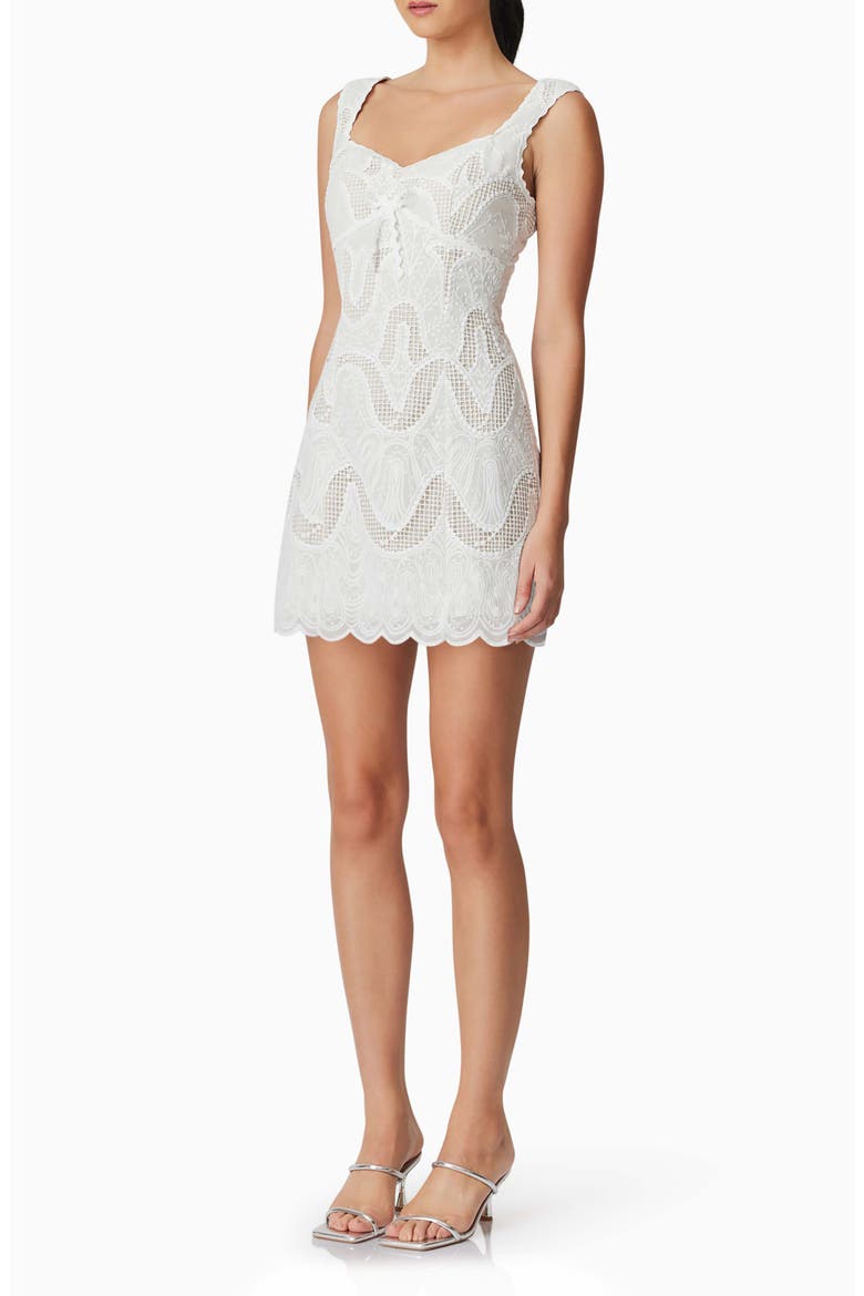 Eliza Mixed Lace Minidress, Alternate, color, IVORY