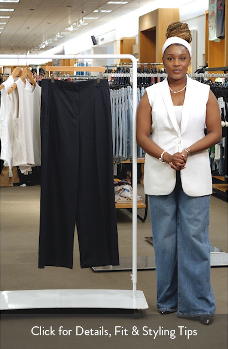 Linen Blend Wide Leg Pants, sales video thumbnail