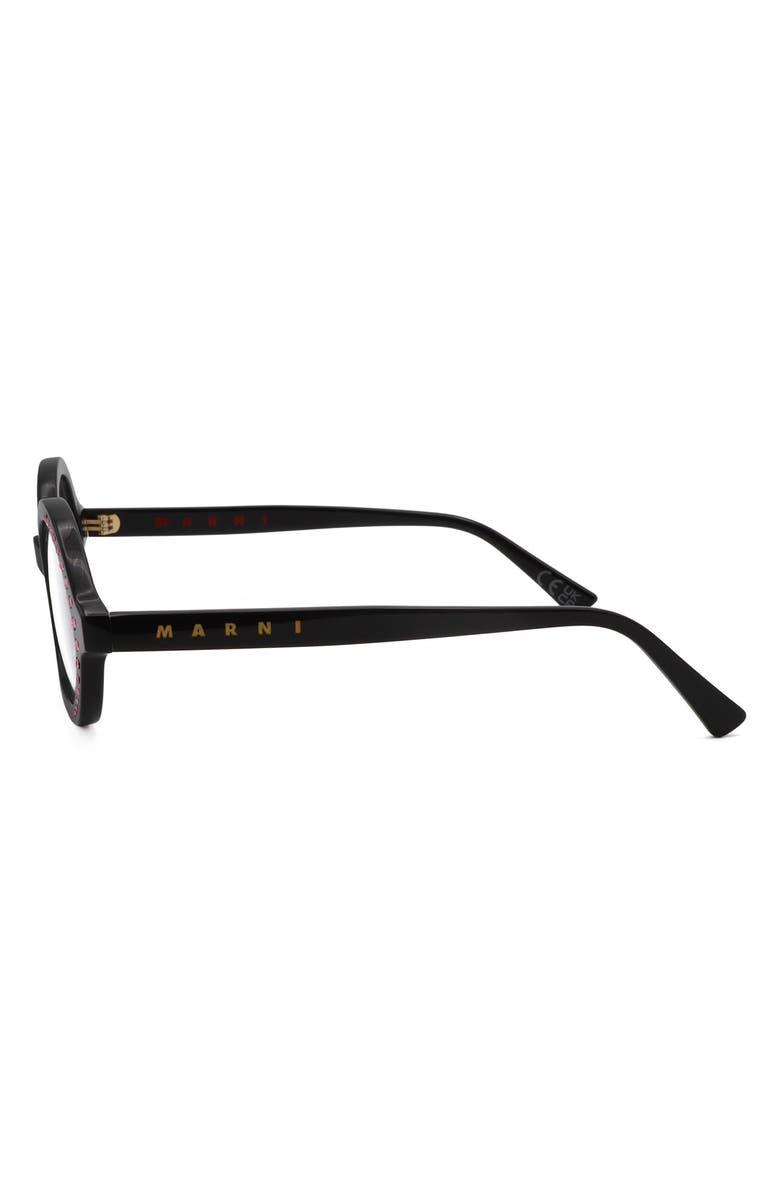 Marni 51mm Round Reading Glasses, Alternate, color, Black