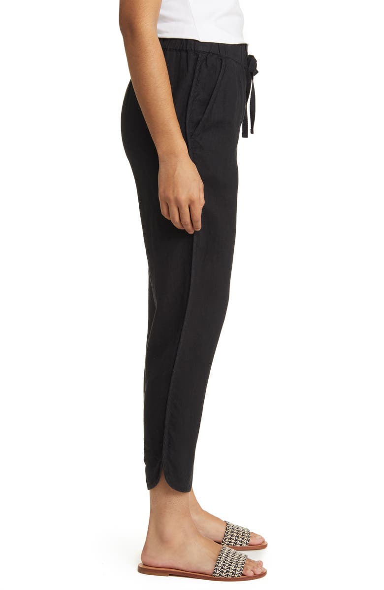 Caslon<sup>®</sup> Tulip Hem Linen Pants, Alternate, color, Black