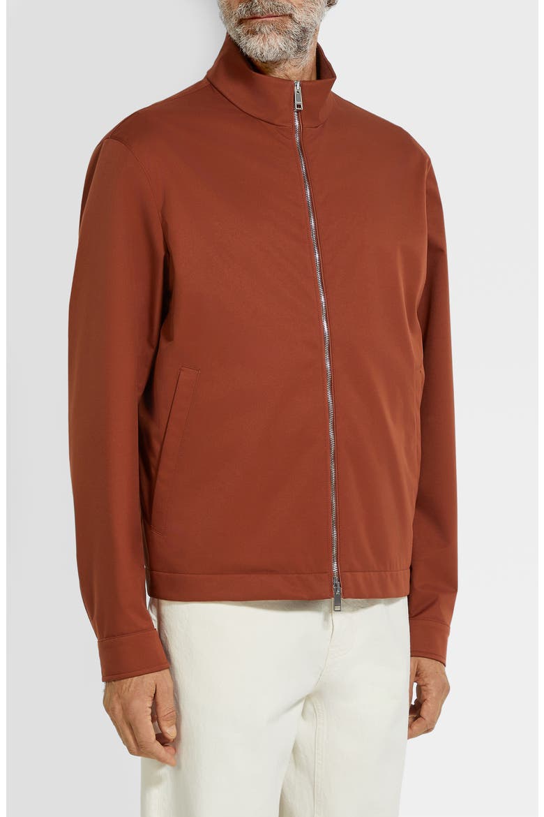 Stand Collar Jacket, Main, color, RUST