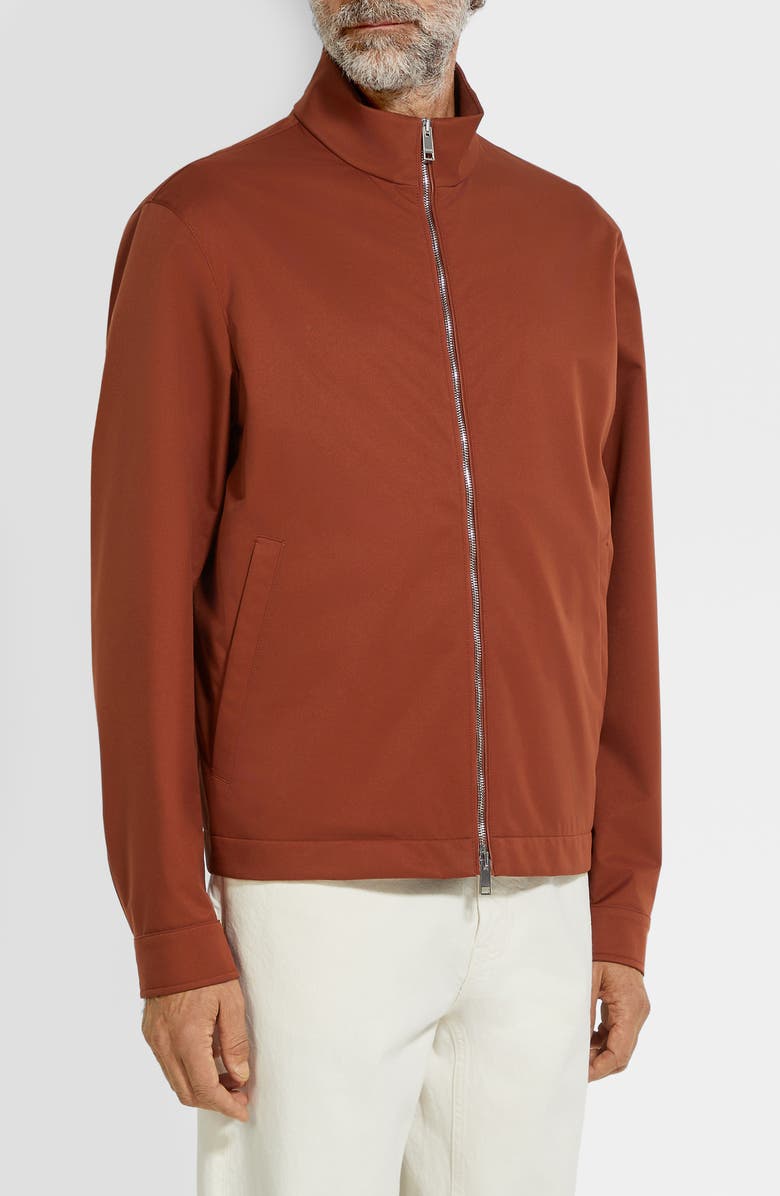ZEGNA Stand Collar Jacket, Main, color, Rust